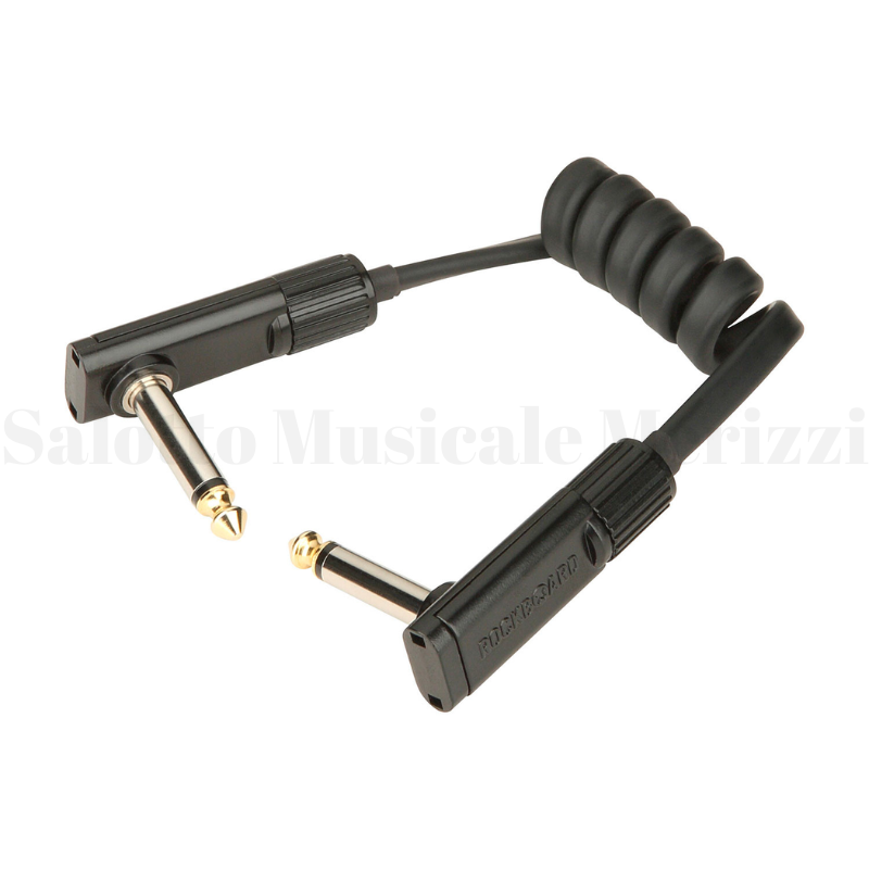 Flat Patch Cable Black 30cm spiralato